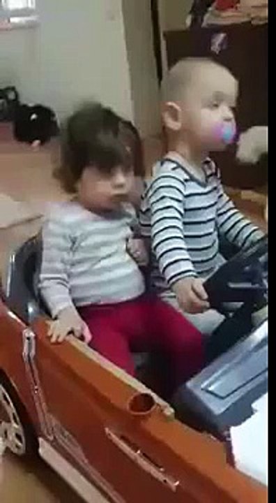 Funny baby sleep driving