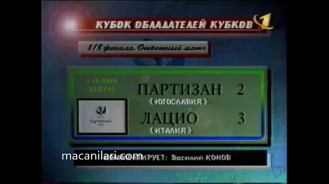 05.11.1998 - 1998-1999 UEFA Cup Winners' Cup 2nd Round 2nd Leg FK Partizan 2-3 SS Lazio