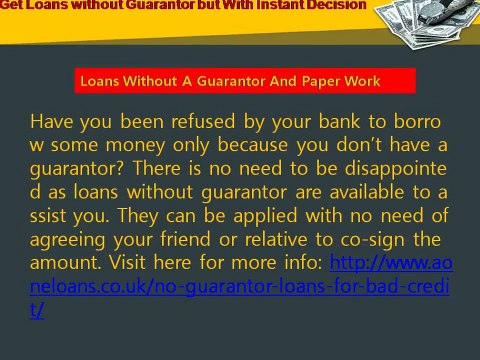 No Guarantor Loans Offers You Long Term Guarantee