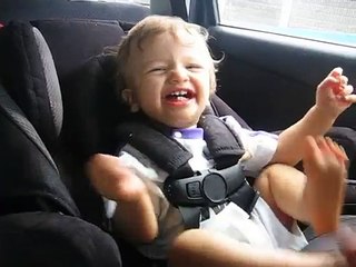 Funny Baby and Brother dancing in car