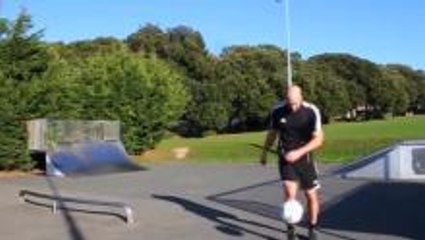 Crazy Kick & Flip Football Trick
