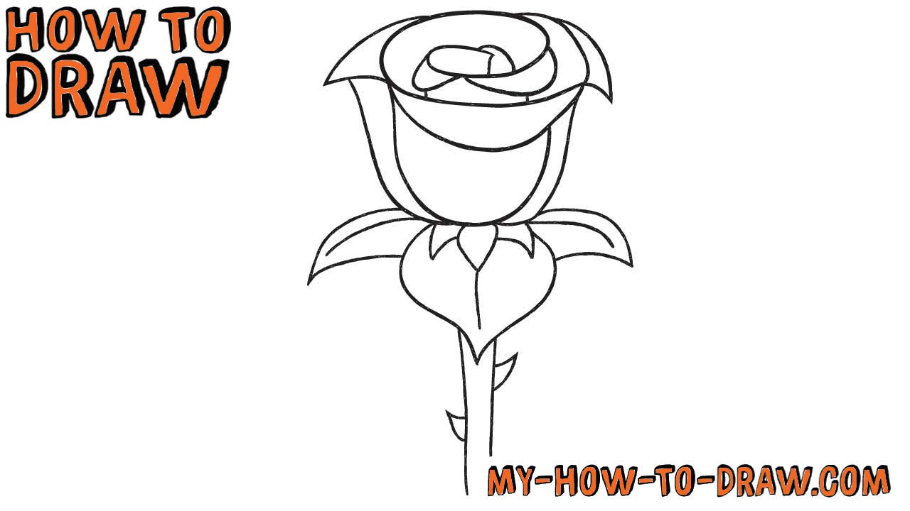 How to draw a Rose - Easy step-by-step drawing tutorial
