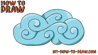 How to draw Curly Clouds - Easy step-by-step drawing tutorial