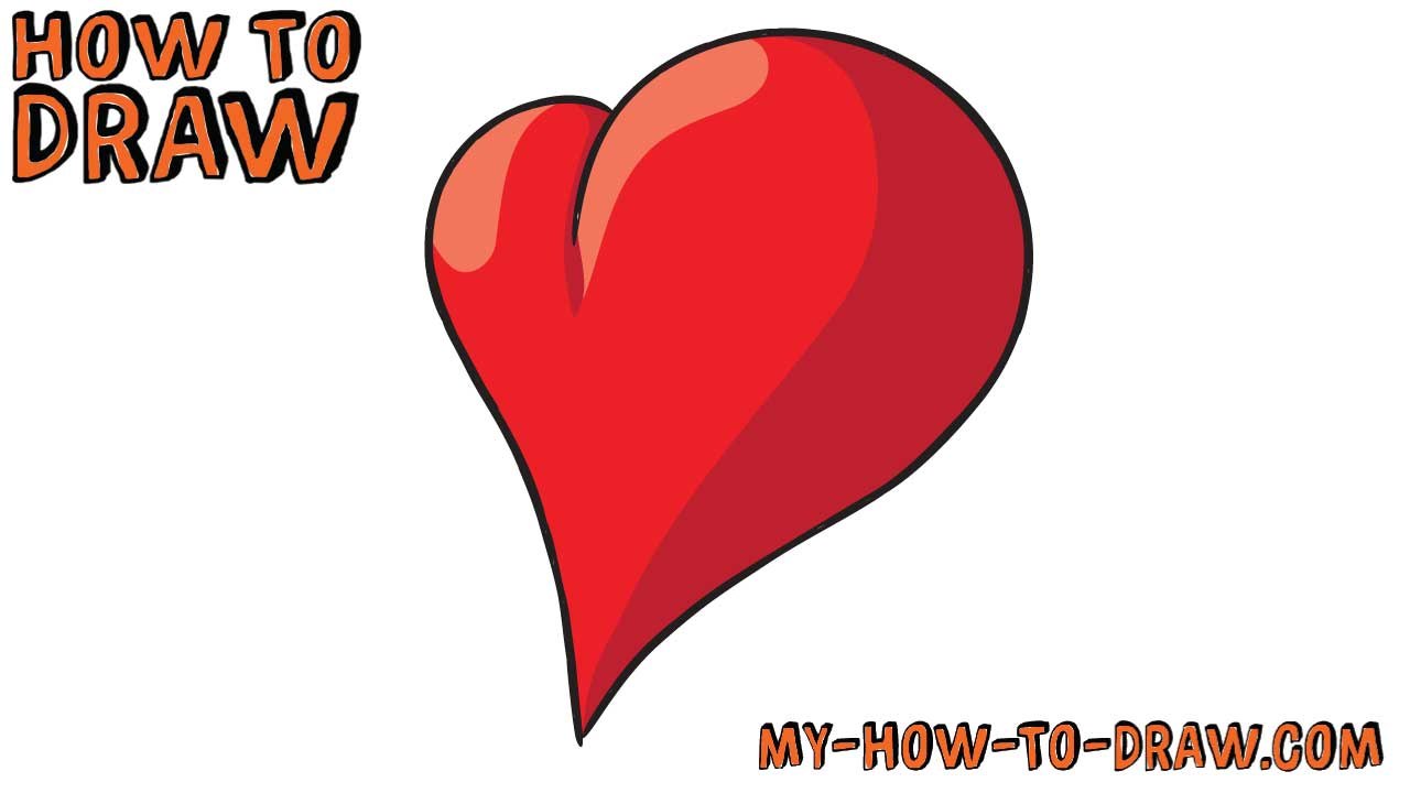 How to draw a 3D Heart - **SUPER EASY** step-by-step drawing tutorial