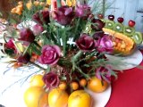 decoraciones centros de mesa en tallado de frutas y vegetales