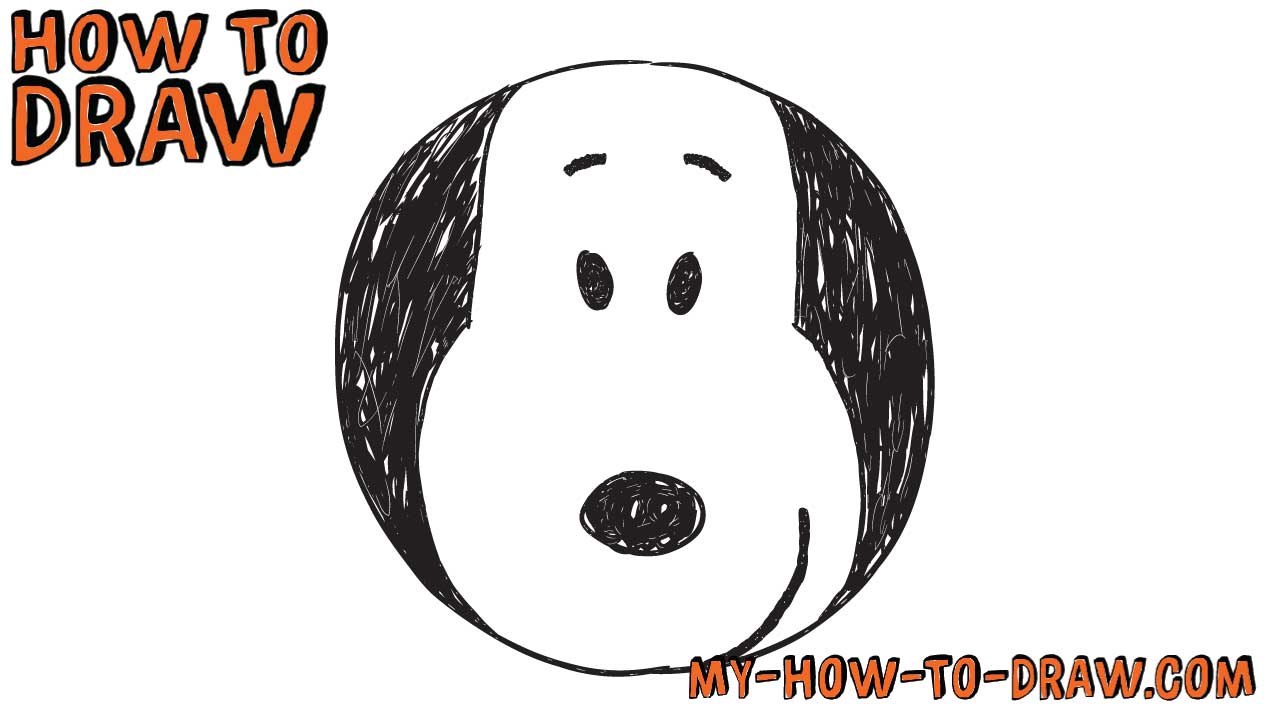How to draw Snoopy *SUPER EASY* Badge Drawing - Easy step-by-step drawing tutorial