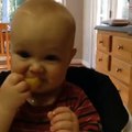 Baby sucking on a lemon!!