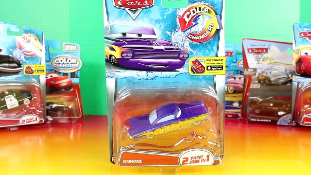 Disney Pixar Cars Color Changers Lightning McQueen Mack Dip & Dunk Trailer Sheriff Sally R