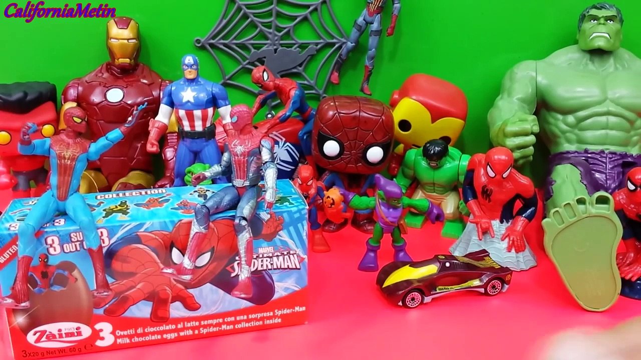 Surprise Eggs Spider-Man Ultimate Majorette Cars Marvel Anvengers Assemble Iron Man Thor