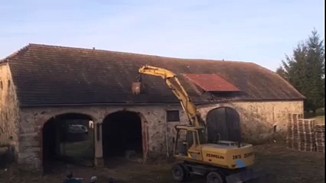 When you destroy the entire house trying to enlarge the door... Fail