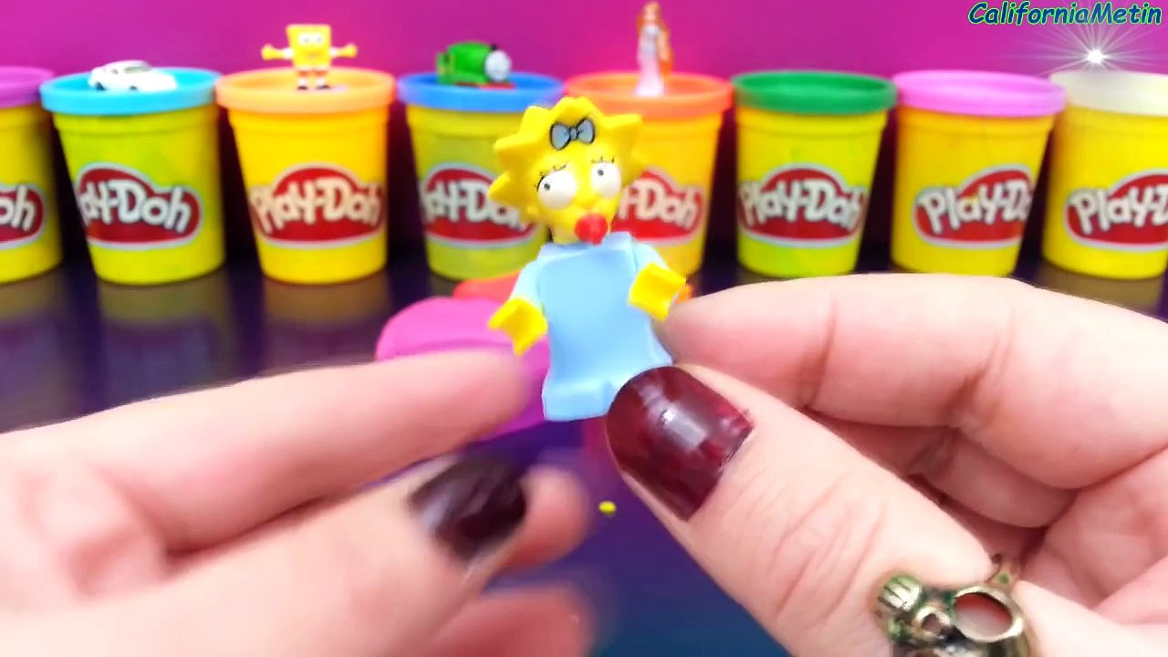 Play Doh Rainbow Cake Surprise Toys SpongeBob Princess Thomas The Tank The Simpsons
