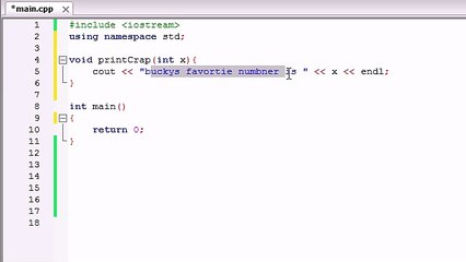 Buckys C++ Programming Tutorials - 10 - Creating Functions That Use Parameters