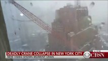 Man records terrifying moment crane collapses in NYC today (05.02.2016)