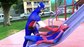 Spiderman VS Captain America ! New Superhero Battle ! - My Superheroes IRL