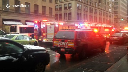Emergency services on scene of NYC crane collapse