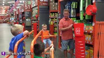 Worlds Biggest HOME DEPOT Egg Surprise Tools   Angry Bird Ball Launchers by HobbyKidsTV
