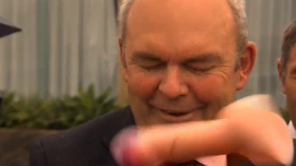 Il se prend un godemichet au visage en pleine interview