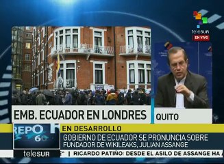 Patiño: Reino Unido debe respetar el fallo de la ONU sobre Assange
