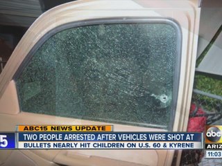 Two people arrested after vehicles were shot at in Tempe