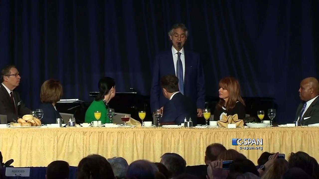 Andrea Bocelli sings Amazing Grace at National Prayer Breakfast (C-SPAN)