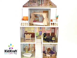 Girls KidKraft Savannah Wooden Dolls House And Furniture 65023