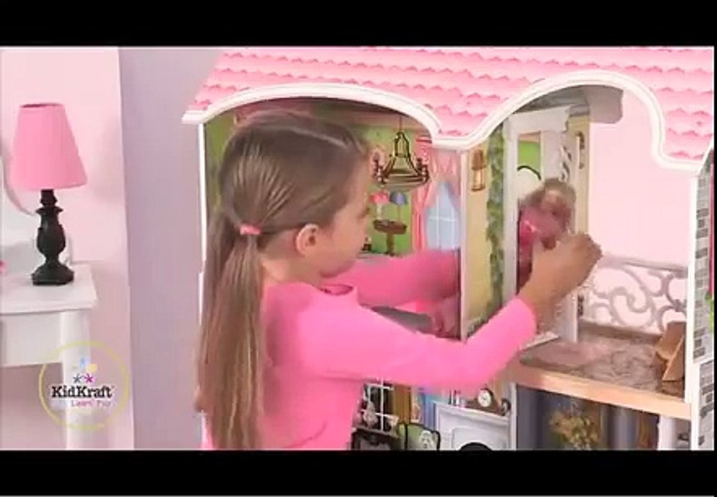 Girls Magnolia Mansion Wooden Dollhouse With Interactive Dollhouse Furniture 65839