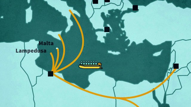 Migration routes to Europe