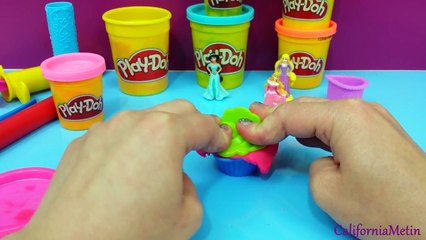 Play-Doh How To Make Cupcake Princess Dress Disney Jasmine Rapunzel Cinderella