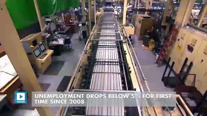 Unemployment drops below 5% for first time since 2008
