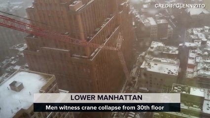 下载视频: EXCLUSIVE: Watch as a crane collapses in Lower Manhattan, New York!