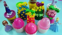 Peppa pig Spongebob Play doh surprise eggs DIPPIN DOTS Sofia the first Hello kitty Cinderella