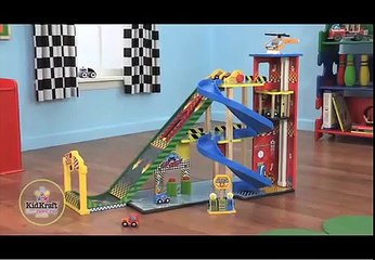 Boys Girls Mega Ramp Drag Racing Speedway Cars Play Set & Toy Garage KidKraft