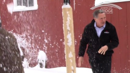 Download Video: Kasich gets in snowball fight with media in N.H.