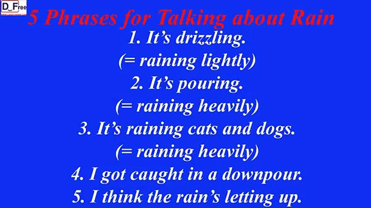 500 Real English Phrases P14 - 5 Phrases for Talking about Rain (Funny Videos 720p)