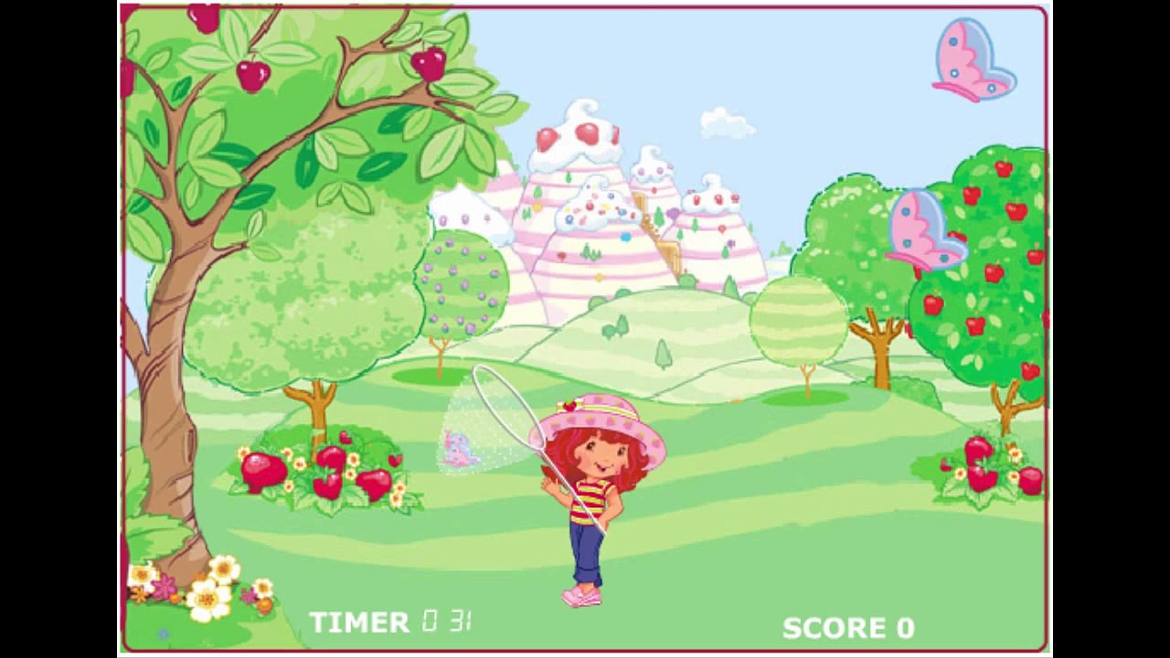 Strawberry Shortcake Strawberryland Butterfly Catch Game Play Walkthrough