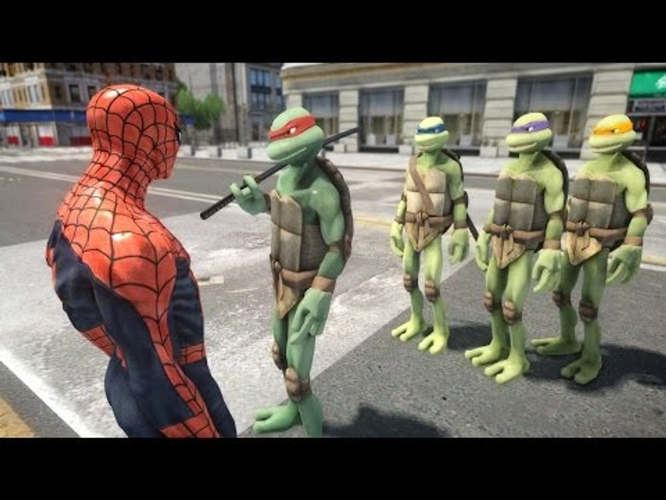 Mutant Teenage Ninja Turtles vs SPIDERMAN - EPIC BATTLE