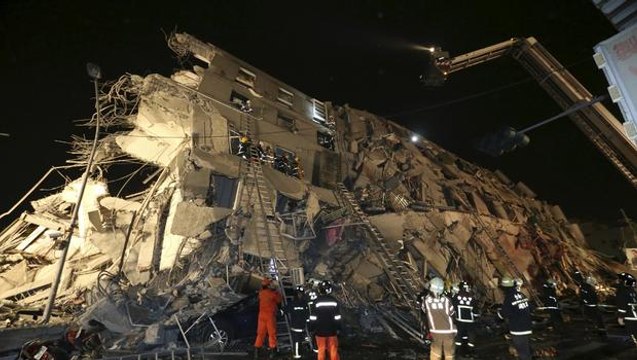 Taiwan Earthquake Feb 6 2016 - CCTV captures buildings collapse, 6.4 magnitude