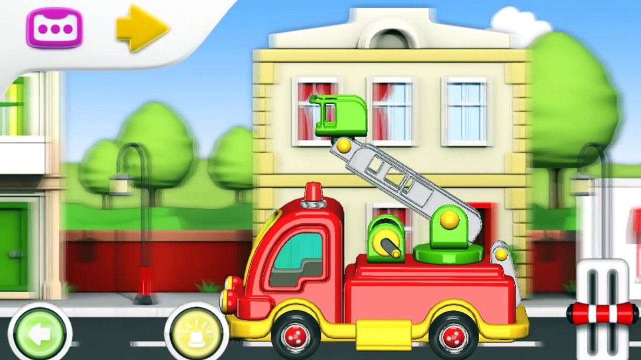 Çizgi Film 3D Yap ve oyna (Build and Play) İtfaiye merdiven kamyonu