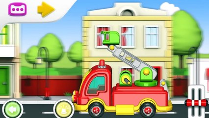 Çizgi Film 3D Yap ve oyna (Build and Play) İtfaiye merdiven kamyonu