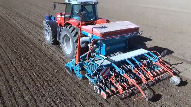 massey ferguson 6485 au semis de blé en 2012.