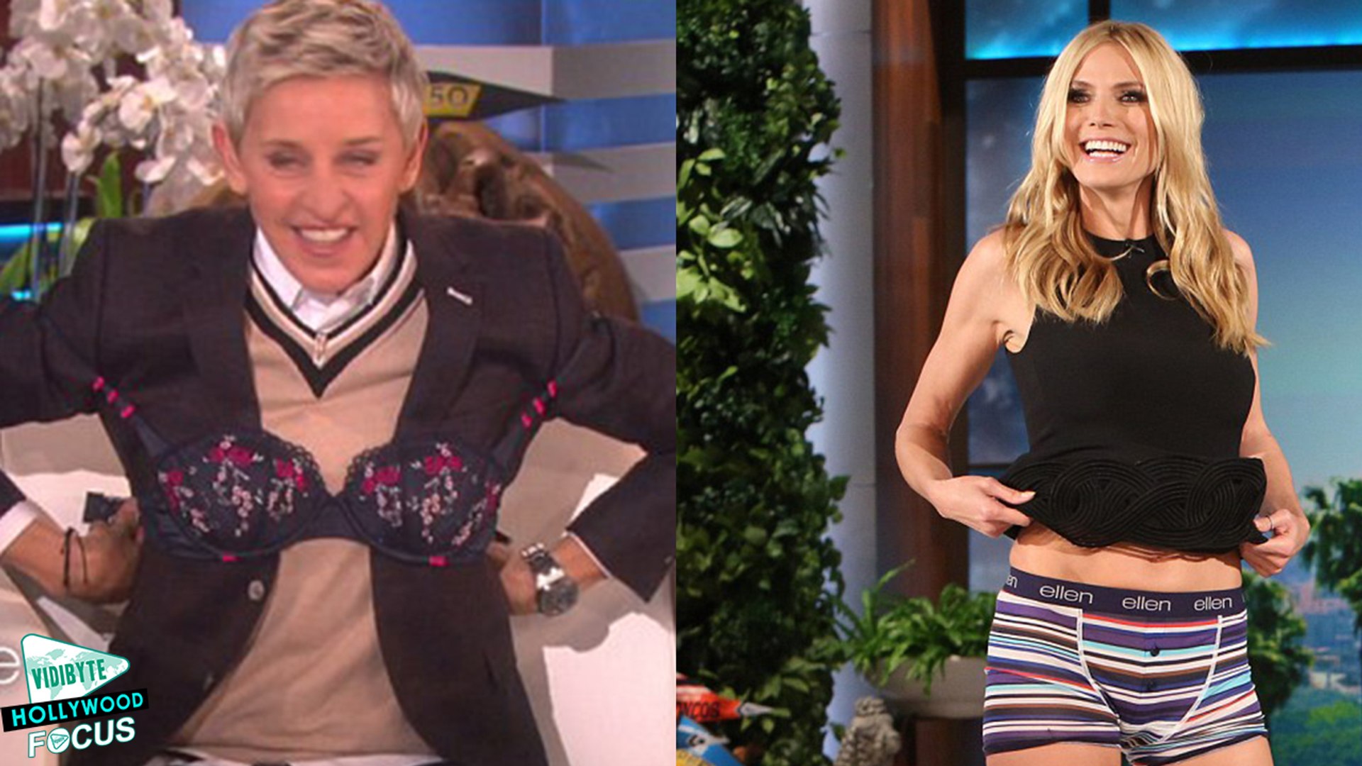 Heidi Klum In Underwear On 'ELLEN' and Host Puts On Heidi's Bra - video  Dailymotion