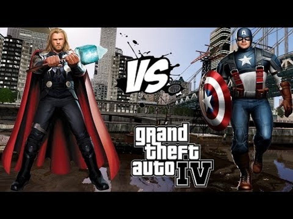Thor vs Captain America - Epic Fight - Grand Theft Auto