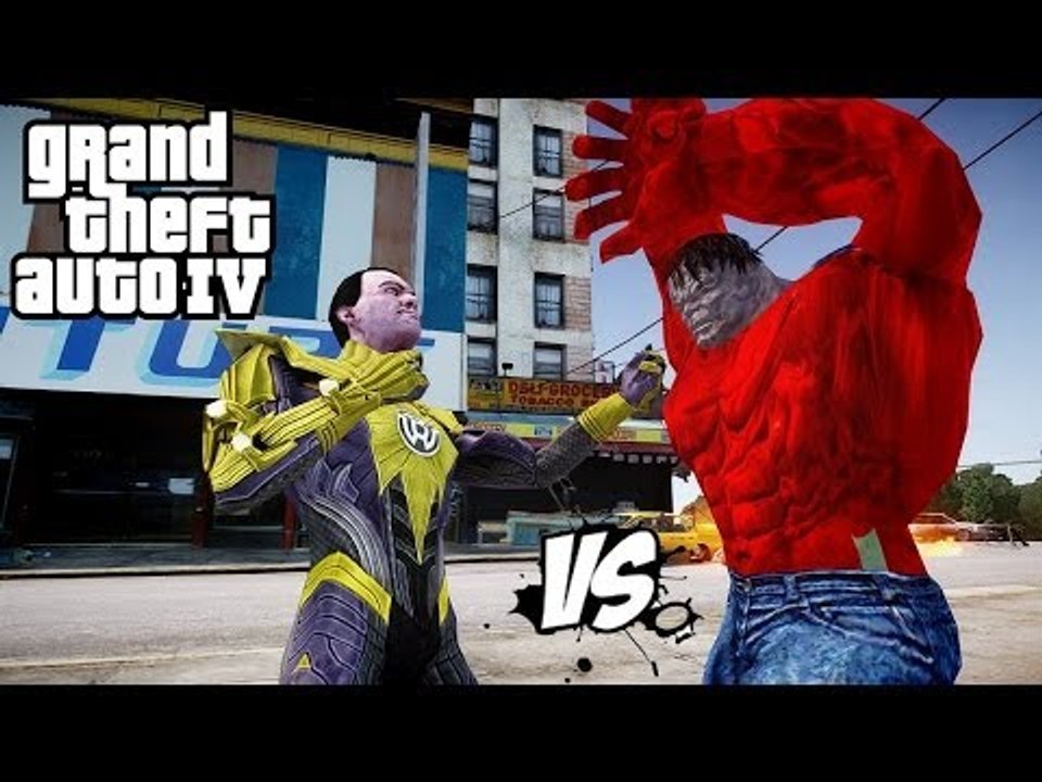 INJUSTICE SINESTRO VS RED HULK - EPIC BATTLE - GTA 4
