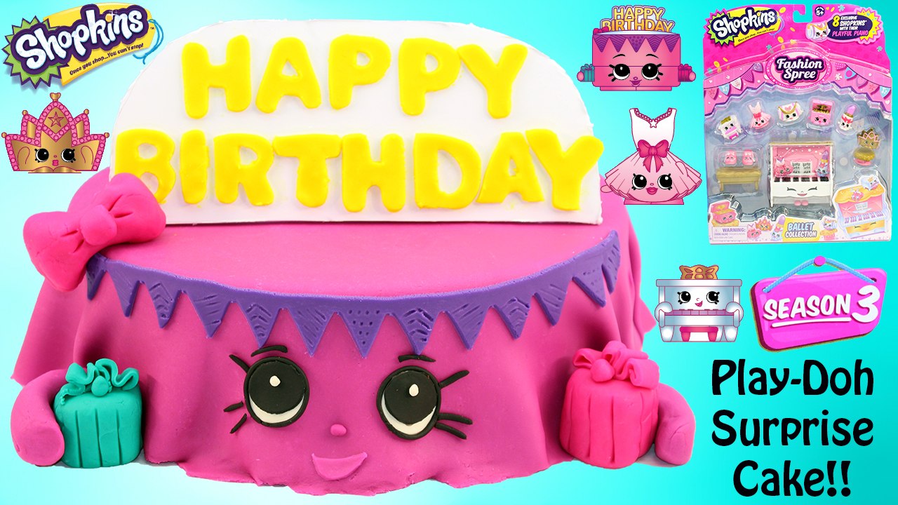 HUGE Shopkins BIRTHDAY BETTY Play Doh Cake - Shopkins Ballet Collection Season 3 Fashion Spree
