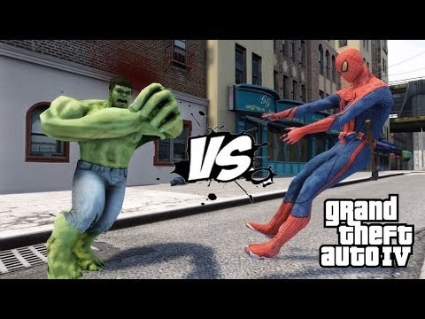 SPIDERMAN VS THE INCREDIBLE HULK - EPIC BATTLE - GTA IV