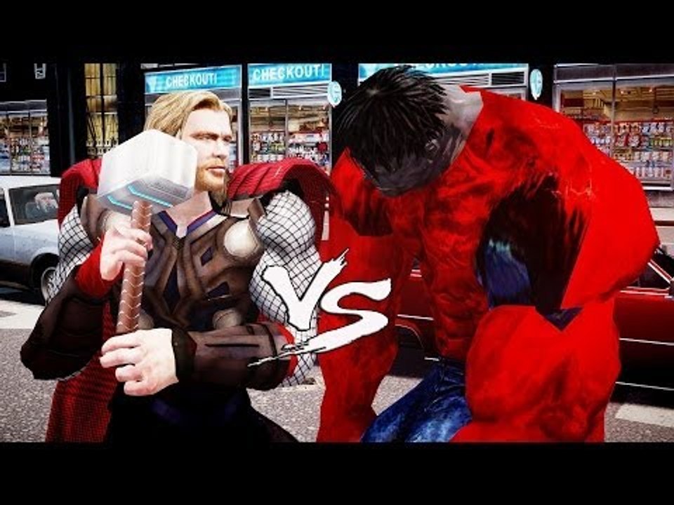 THOR VS RED HULK | EPIC BATTLE | GRAND THEFT AUTO