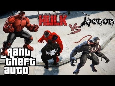 VENOM (SPIDERMAN) VS RED HULK | GREAT FIGHT | GRAND THEFT AUTO IV