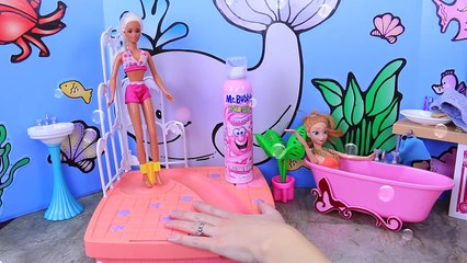 Barbie Shower & Frozen Anna Barbie Bubble Bath with Mr Bubble Bath Foam by DisneyCarToys