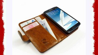 Tuff-Luv funda/cartera en piel 'Vintage' para Samsung Galaxy Note 2 - marrón