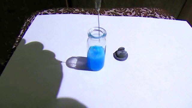 Прикольные химические реакции. Получение азурита из медного купороса